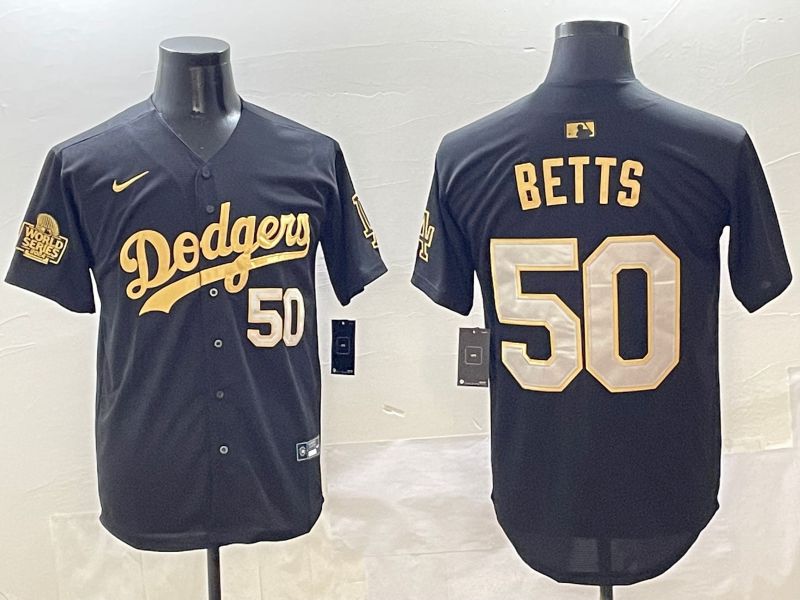 Men Los Angeles Dodgers #50 Betts Black Gold Nike 2025 MLB Jersey style 4266->los angeles dodgers->MLB Jersey